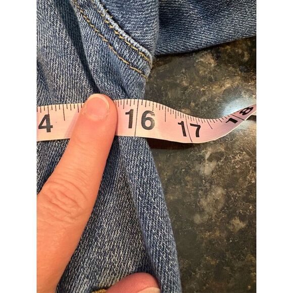 Mossimo Women's Distressed Denim Jacket Blue Size M Casual Long Sleeve - Picture 11 of 11